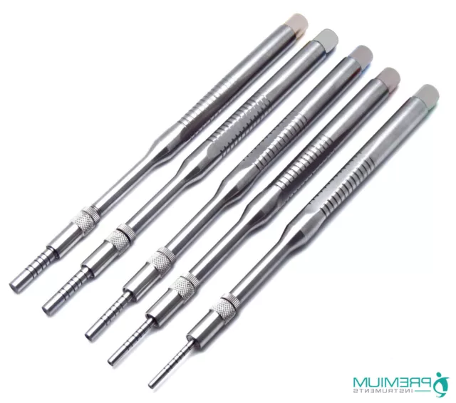 Dental Surgical Straight Tip Osteotomes Spreading Adjustable Screws 5 Pcs