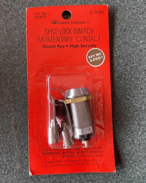 Key Switch Lock Momentary Spring return Tubular Garage Safe Alarm security spst