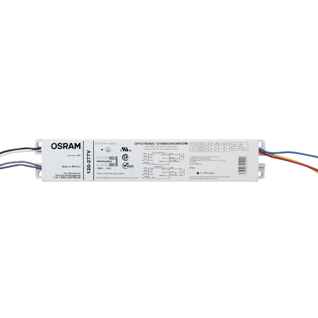 Optotronic OT96W/24V/UNV/DIM LED POWER SUPPLY, 96W, 120/277V, 24V, DIMMABLE