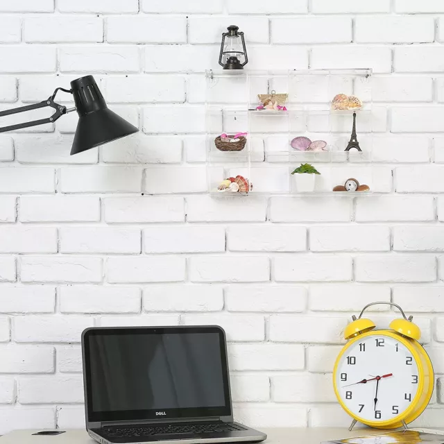 Wall Mounted Clear Acrylic Compartment Organizer Rack, Display Shadow Box Shelf 2