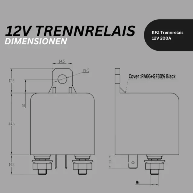 Trennrelais 12v Zweitbatterie Laderelais LKW KFZ Camping Boot 12V 200A 2