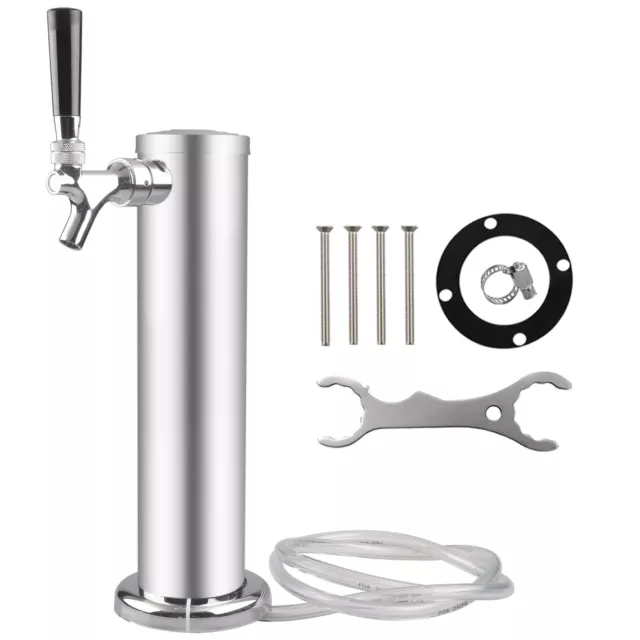 Single Tap Stainless Steel Beer Tower 3 Inch Draft Beer Tower with Single Beer F