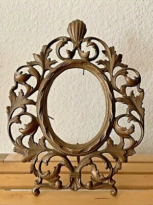 Antique Victorian Oval Ornate Cast Iron Picture Frame 08939