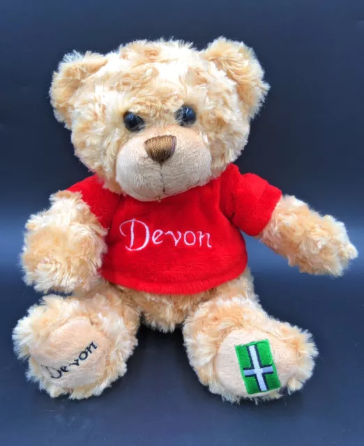 Keel Toys Devon Teddy Bear 8” High Plush Soft Sitting Cuddly Toy With Red Top