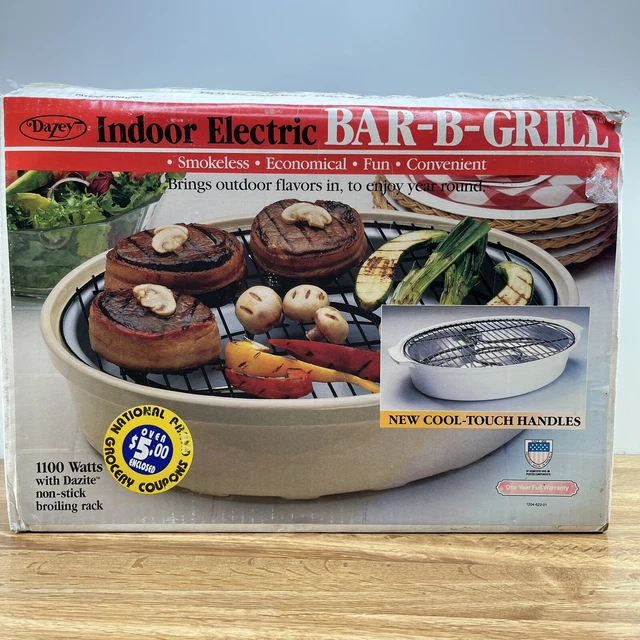 VINTAGE DAZEY INDOOR Electric BarBGrill 1100 Watt Model 26001 25.00