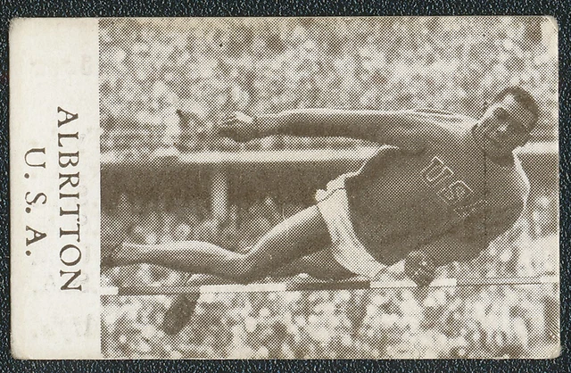 1936 David Albritton Usa High Jump Silver Medal Alfa Olympic Skylt Card #41 1936 David Albritton Usa High Jump Silver Medal Alfa Olympic Skylt Card #41