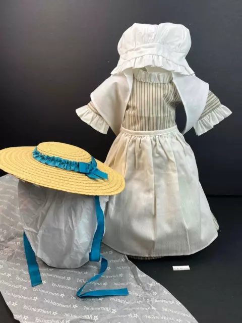 American Girl Felicity Work Outfit~Pleasant Comp & Meet Bonnet Fischu Mob Cap AG