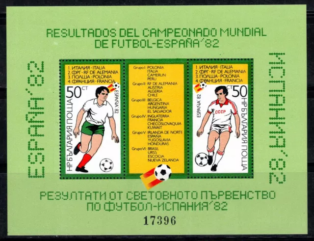 Bulgarie 1982 Mi. Bl. 127 Bloc Feuillet 100% Neuf ** Coupe du monde, Espagne