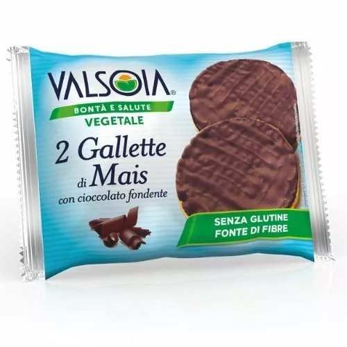 30 Conf Gallette Mais Valsoia Snack Cioccolato Fondente Senza Glutine (2X16Gr)