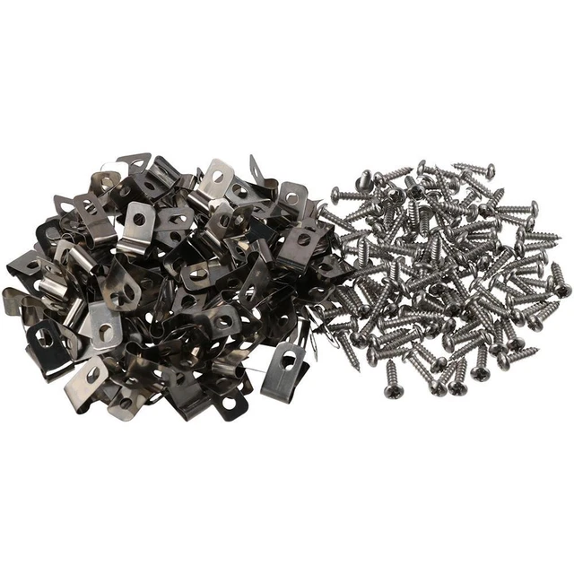 100 pz clip per cavo a forma di R clip per scaffale in filo di acciaio inox clip recinzione