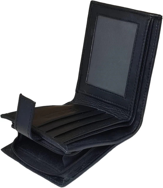 RAS Portafoglio Uomo In Vera Pelle Con Blocco RFID – 6 Slot Carte, 2 Tasche Banconote, 2 Scomparti Nascosti, Nero 185 - 4