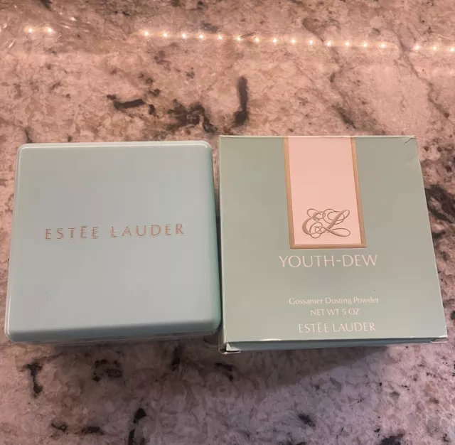 Vintage Estee Lauder Youth Dew Dusting Powder Sealed Rare Blue Plastic Container