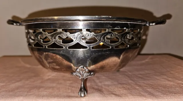Antique Silver Plated Sterling Silver Fruit Bowl