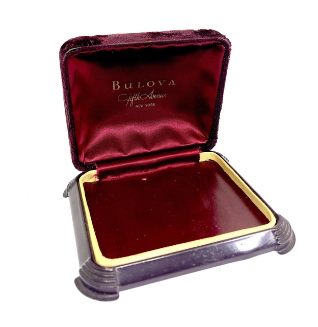 SCATOLA BULOVA FIGTH Avenue New York Vintage Watch Box Orologio Swiss