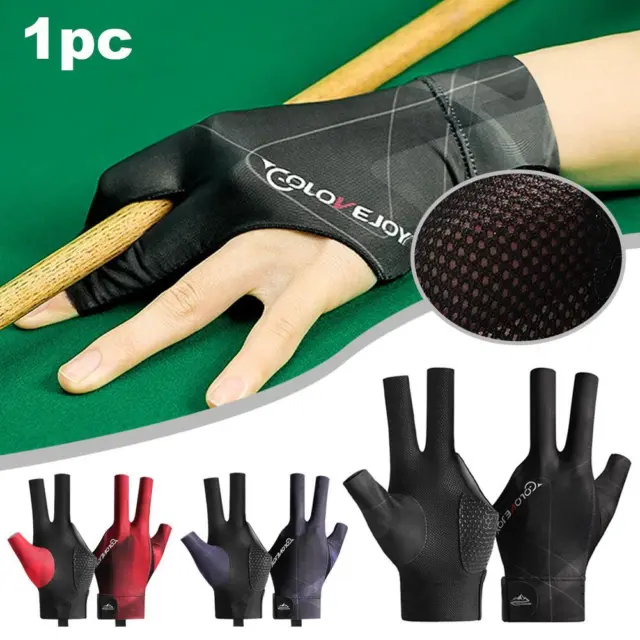 1x Billiard Gloves 3 Fingers Pool Table Training Gloves AU Slip-proof X0G3