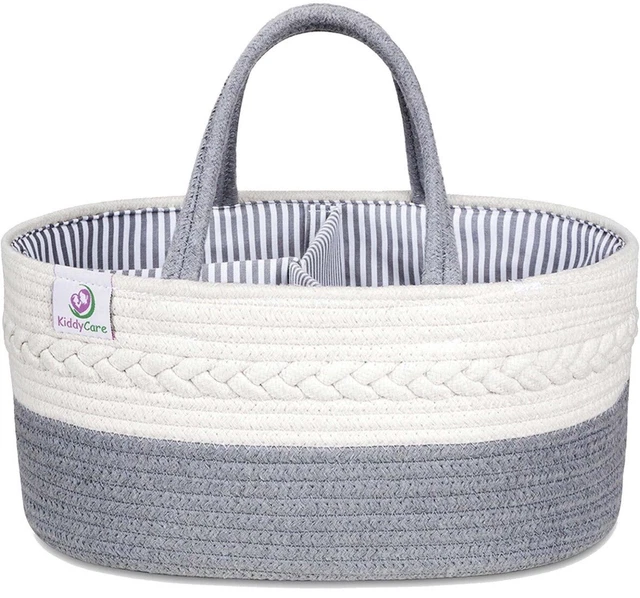 KiddyCare Baby Nappy Caddy Organiser Grey Regular Size Grey