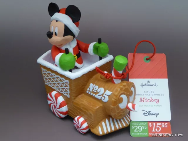 2016 Mickey Mouse Hallmark Disney Christmas Train Express Band Music Motion NWT