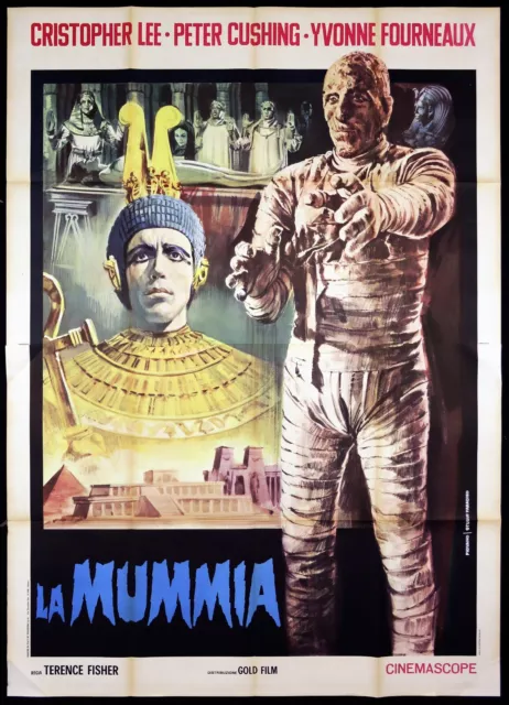 LA MUMMIA MANIFESTO CHRISTOPHER LEE HORROR HAMMER R-1960s MUMMY MOVIE POSTER 4F