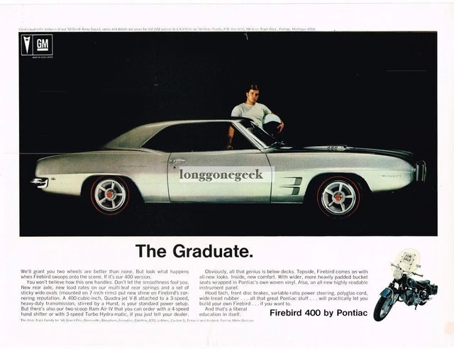 1969 Pontiac Silver Firebird 400 VINTAGE Print Ad