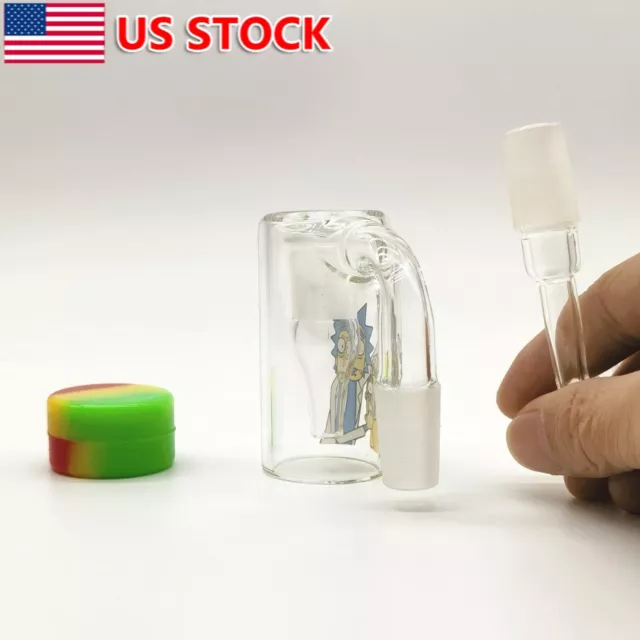 1x 14mm Premium 90°Glass Ash Catcher Bowl for Hookah Shisha Silicone Container