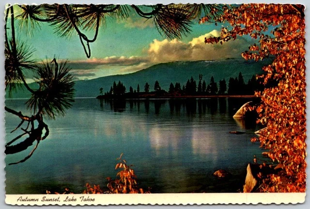 Lake Tahoe,CA Typical Autumn Sunset California Postcard