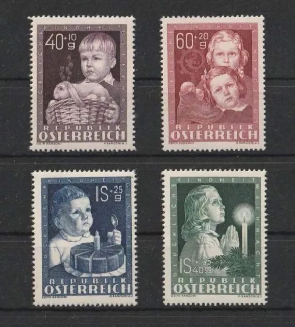 1949 Österreich, Satz "Glückliche Kindheit"  ANK.941-944**