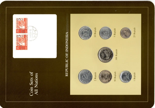 Coin Sets of All Nations Indonesia w/card 1970-1979 UNC 100 Rupiah 1978