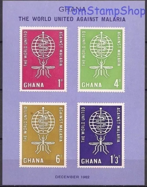 Ghana 1962 Malaria Eradication Medical Insects Health Mosquitoes Welfare m/s MNH