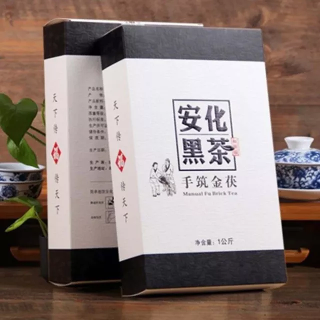 1000g Handmade Black Tea Brick Anhua Golden Flower Tea Organal Ripe Tea Health