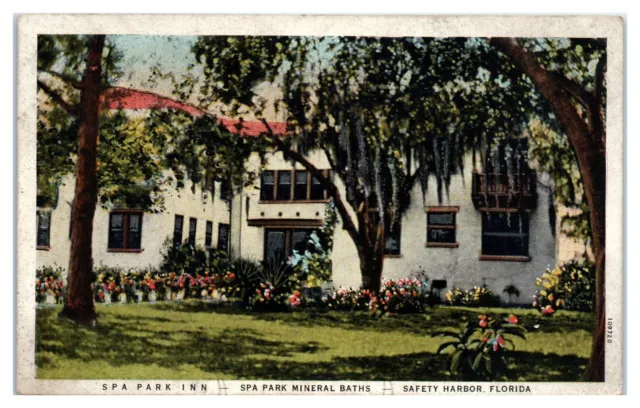 Early 1900s Spa Park Inn, Spa Park Mineral Baths, Safety Harbor, FL Postcard