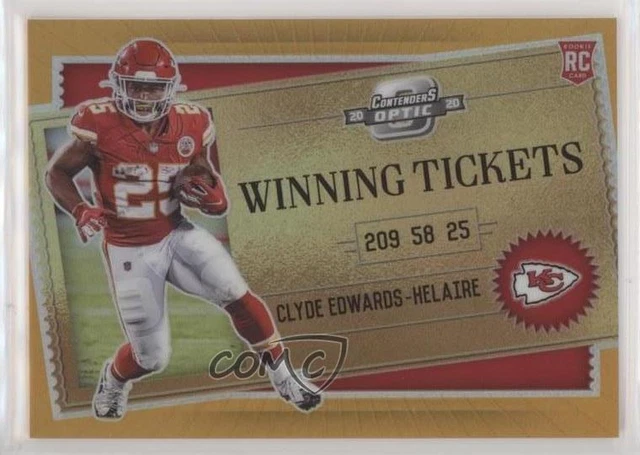 2020 Contenders Optic Winning Tickets Orange /50 Clyde Edwards-Helaire Rookie RC