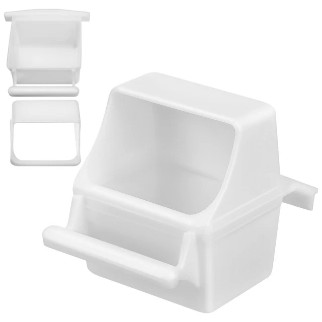 2 Pcs Splashing-proof Bird Feeder Plastic Containers Food Box Birdcage