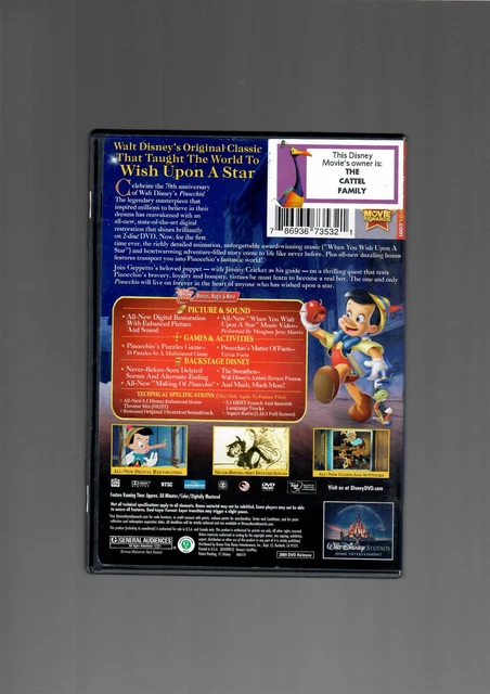 Pinocchio (DVD 2-Disc Set, Platinum Edition, 70th Anniversary, 2009) 3