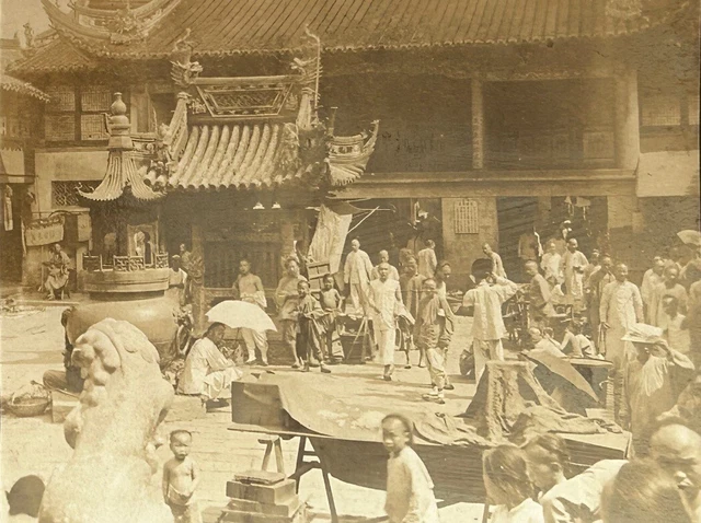 China Shanghai Quartier Chinesisch 1901 Foto Stereo Vintage P76L1n