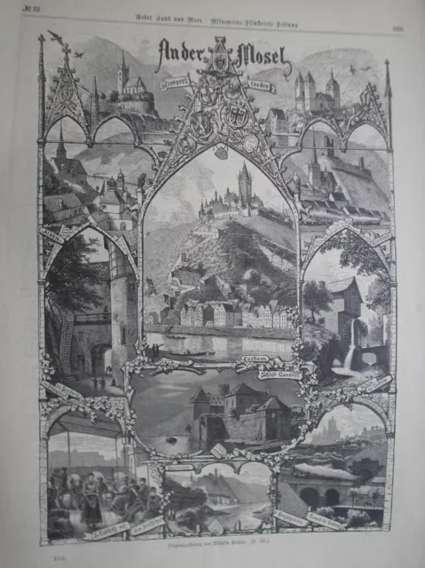 An der Mosel (Wilhelm Geißler) 1878, Ueber Land & Meer Nr. 32 Cochem Gondorf