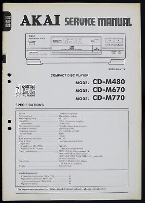 ORIGINALI Service Manual Schema Elettrico AKAI cd-m480 cd-m670 cd-m770 