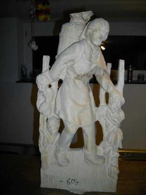 Talla en blanco, sin trabajar - viticultor, aprox. 55 cm