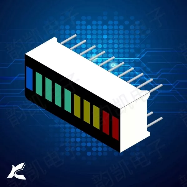 5 PIÈCES NEUVES 10 segments DEL Bargraph écran lumineux rouge jaune vert bleu