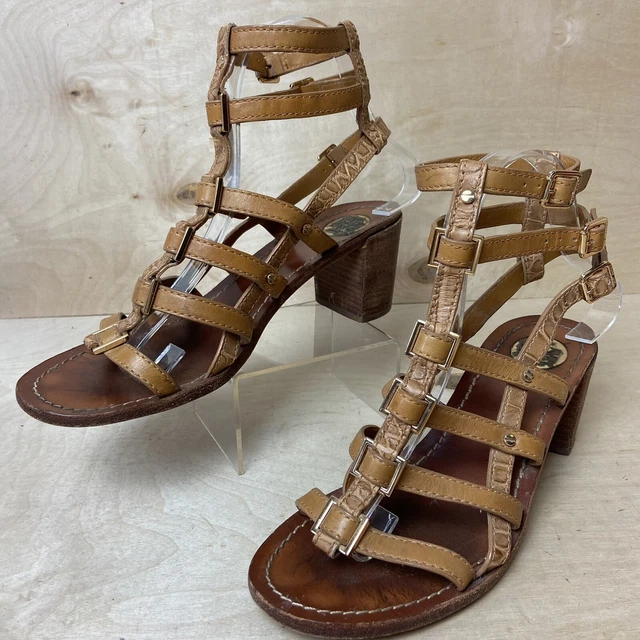 Tory Burch Reggie Flat Gladiator Silver Leather Sandals Size  