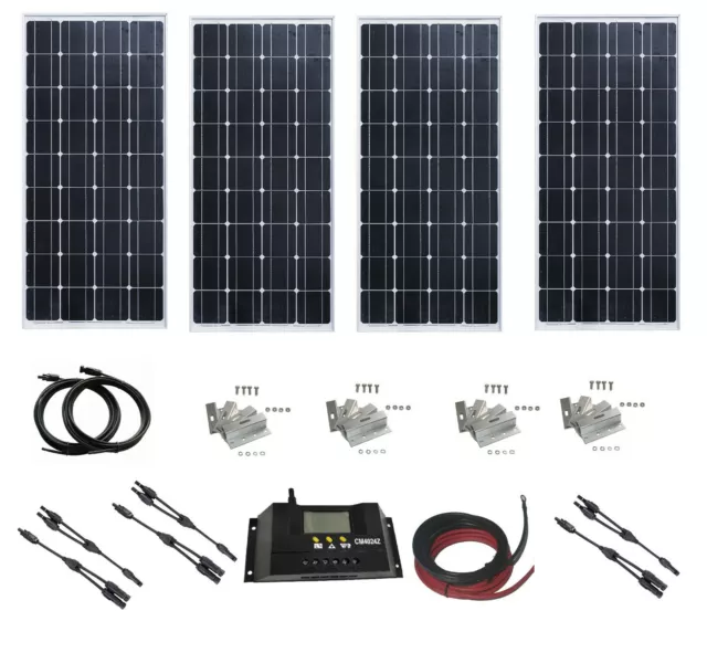 Solar Panel System 100W 200W 300W 400W Solar Module Kit 12V 24V off Grid charger