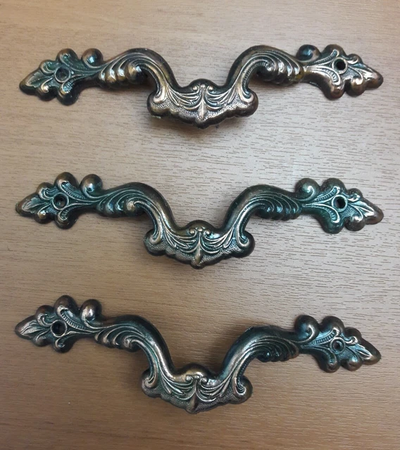 Juego de 3 Tiradores Vintage Soviéticos para Muebles de Metal Color Cobre,...
