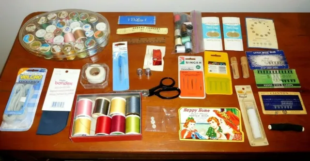Vintage Mixed Lot Sewing Notions - Wiss Pinking Shears, Thread Master Case, etc