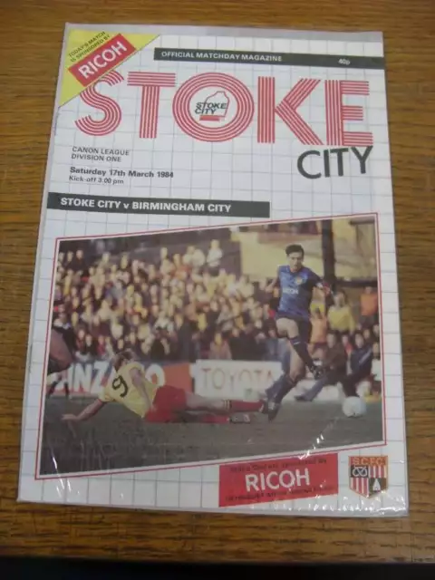 17/03/1984 Stoke City v Birmingham City