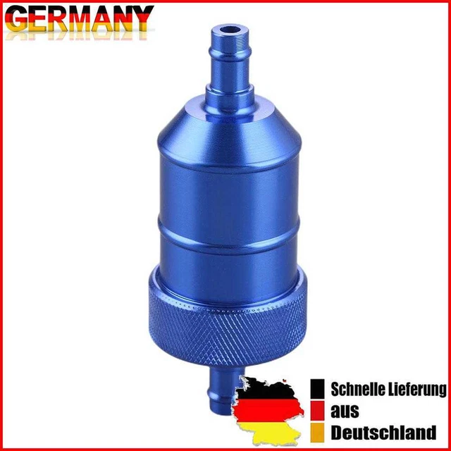 Filtro Carburante 8mm Lega Alluminio Pulitore Benzina per Moto (Blu)