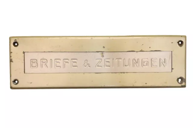 Antiker alter Briefeinwurf Briefkasten Briefschlitz Briefklappe Türbeschlag 1901