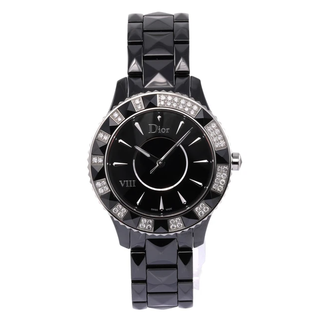 Christian Dior VIII Christal Ceramic Diamond Bezel Ladies Watch CD1241E0C001