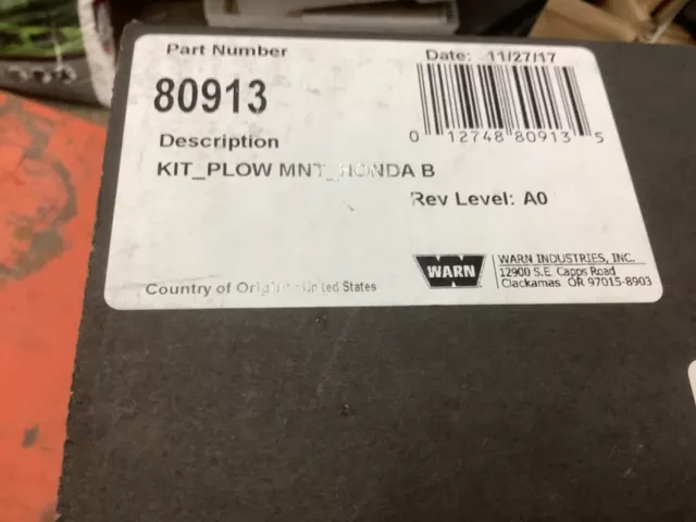 WARN INDUSTRIES 80913 Plow Mount Big Red Utv