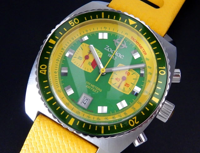 Montre Zodiac Sea Dragon Homme Chronographe Sport Suisse - Réf 202258 - Reconditionnée, Valeur Estimée 1450€