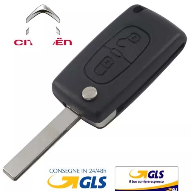 Telecomando Guscio Chiave Per Citroen C1 C2 C3 C4 C5 C8 Pluriel 2 Tasti Con Logo