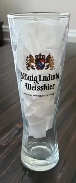 Konig Ludwig Weissbier Pilsner 1 Beer Glass 0.3 Rasta Lions Crest Crown Logo EUC